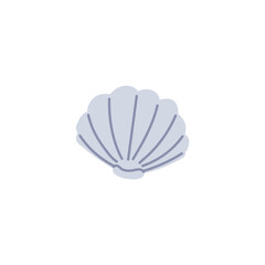 Summer vector blue seashell on isolated background.