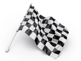 Checkered Racing Flag Waving, Symbol of Motorsport Finish Line Illustration