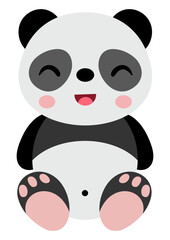 Obraz premium Cute and friendly panda sitting
