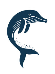 Fototapeta premium Elegant Whale Vector Illustration blue