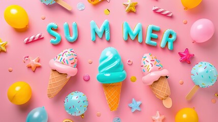 Colourful icecream in summer UHD wallpaper