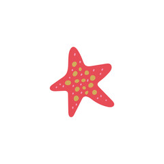 Whimsical red starfish vector illustration