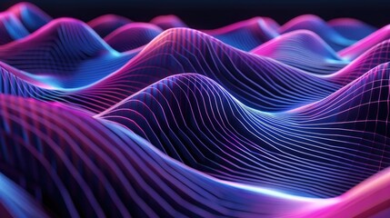 Flowing Lines. Dark and Creative Three-Dimensional Abstract Art Background