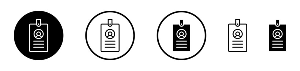 ID Badge Icon Collection. Vector Symbol for Security and Identity Verification.