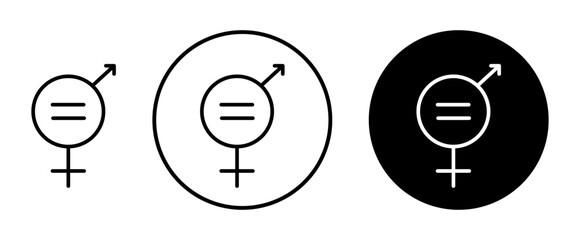Equality Icon Collection. Gender Balance and Equal Pay Vector Symbol.