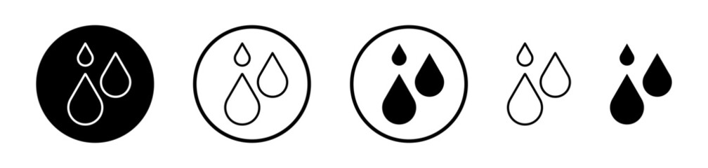 Raindrops Icon Collection. Vector Symbol for Water or Oil Droplets.