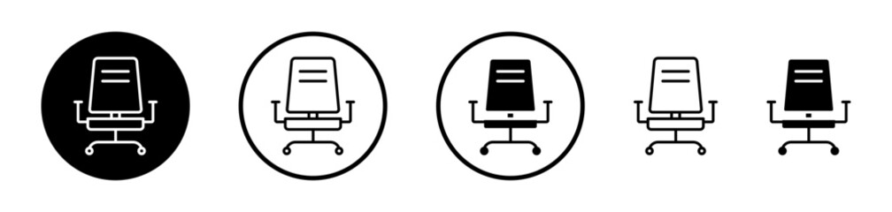 Office Chair Icon Collection. Vector Symbol for Work and Desk Chairs.