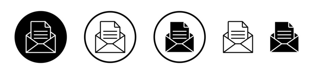 Envelope Open Icon Collection. Vector Symbol for Reading Mail and Newsletters.