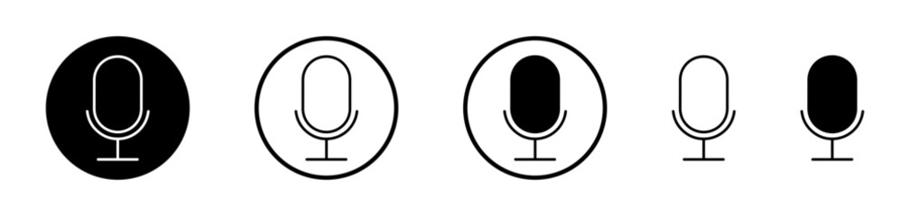 Microphone Icon Collection. Vector Symbol for Audio Recording and Podcasting.