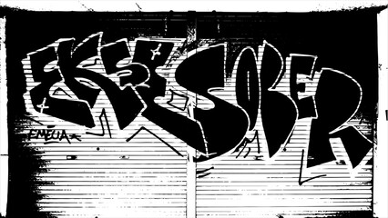 1-28. Graffiti on old steel shutters. illustrations.