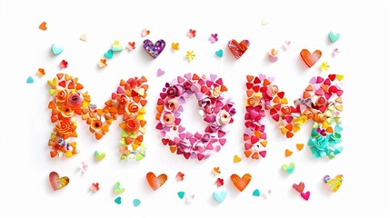 Letter mom crafted in little flowers UHD wallpaper