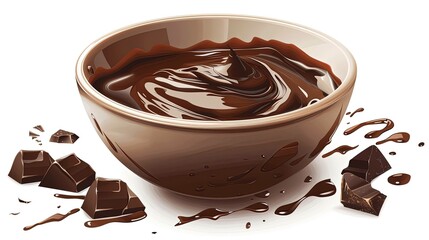 Melted chocolate in white bowl UHD wallpaper