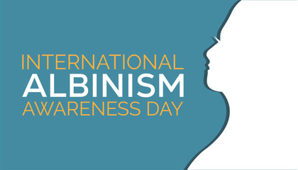 INTERNATIONAL ALBINISM AWARENESS DAY observed every year in June. Template for background, banner, card, poster with text inscription.