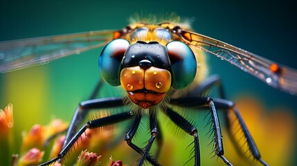  Dragonfly on a Green Leaf