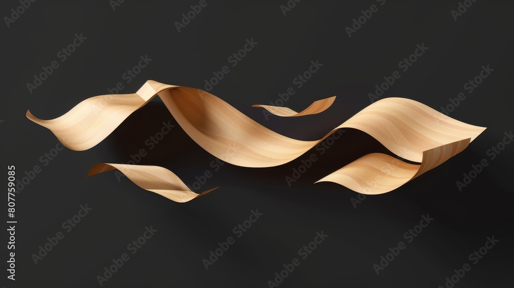 Poster floating a4 letter or note mockup floating in air. dynamic scattered document. 3d modern illustratio