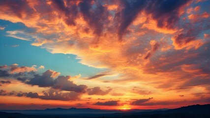 Gorgeous sky at sunset. backdrop of nature and the sky