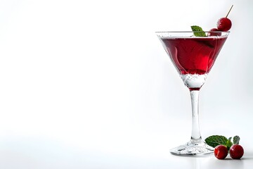 Majestic Sumptuous Cocktail on White Background with Space for Text