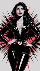 Beautiful woman villain from a comic book