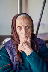 portrait of an old woman over 80 years old