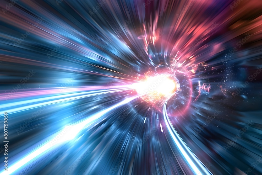 Poster bursting through the cosmic vortex at the speed of light and beyond