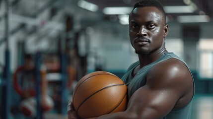 African American basketball player portrait