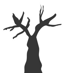 slihouette tree flat illustration