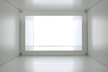 Straight On View of Pristine White 3D Photography Studio Space