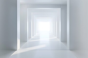 Bright and Minimalist Photographic Studio Setting with Infinite White Space