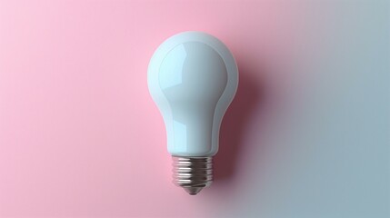 Light bulb, calm and peaceful mood with light bulb on pink background, still tranquility understanding wisdom bright