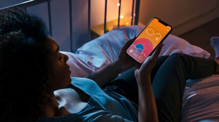A mobile health monitoring app analyzing sleep patterns and providing personalized recommendations for improving sleep quality.