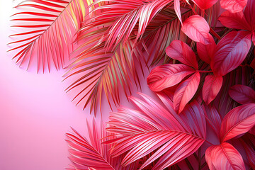 Abstract art tropical leaves background. Wallpaper design with art texture from palm leaves, Jungle leaves, exotic botanical floral pattern