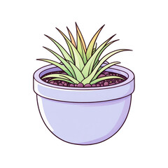 Cute kawaii style illustration of potted plant clipart