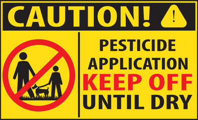 Pesticide application keep off sign notice vector.eps