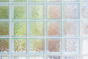 transparent glass brick, glass blocks wall background template - 807762059