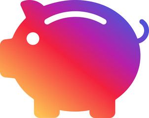 Instagram Piggy Bank Icon for Savings and Finance Instagram Gradient App