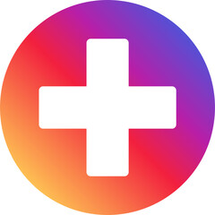 Obraz premium Instagram Plus Sign Icon for Addition and More Options Instagram Gradient App