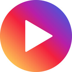 Instagram Play Button Icon for Media and Entertainment Instagram Gradient App