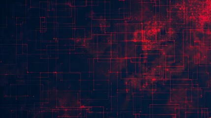 Obraz premium The image is a glowing red circuit board with a dark background.