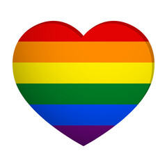 Vector illustration of LGBTQ heart on transparent background