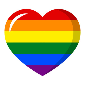 Vector illustration of LGBTQ heart on transparent background