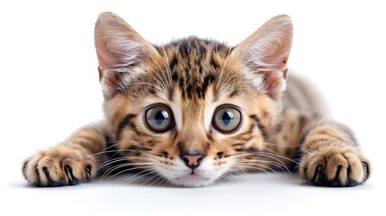 Obraz premium purebred bengal cat on a white background. good for content and wallpaper