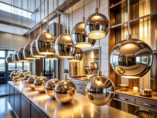 A row of metallic object 