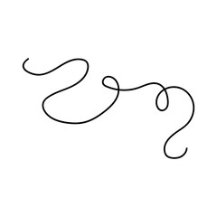 Abstract squiggly thread, line vector element