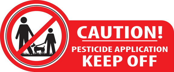 Pesticide application red color warning sign vector.eps