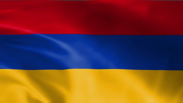 3D illustration of the national flag of Armenia waving, seamless animated background
