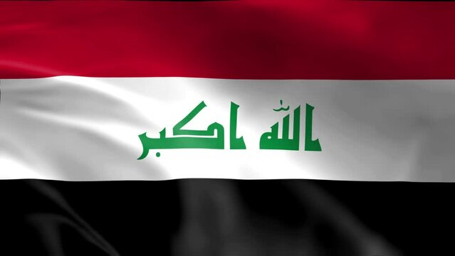 3D illustration of the national flag of Iraq waving, seamless animated background