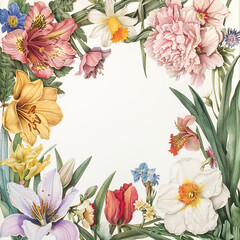 Obraz premium A flower circle with blank spaces