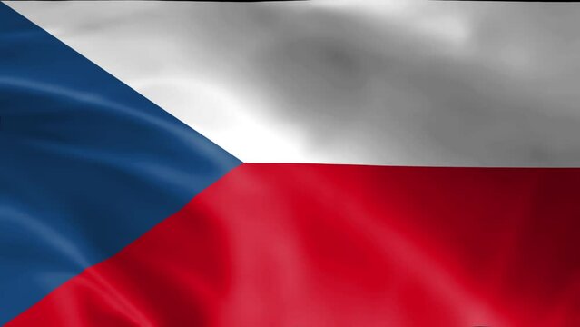 3D illustration of the national flag of the Czech Republic waving, seamless animated background