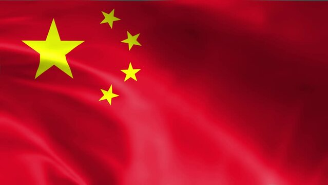 3D illustration of the national flag of China waving, seamless animated background