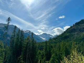 mountains and clouds